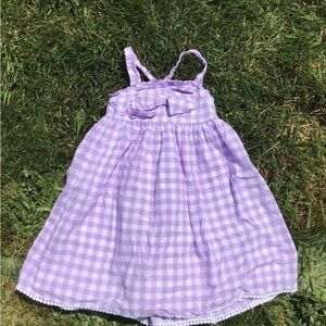 Cupcakes & Cashmere Girl’s Purple & White Gingham Plaid Lace Bow Sundress Size 8